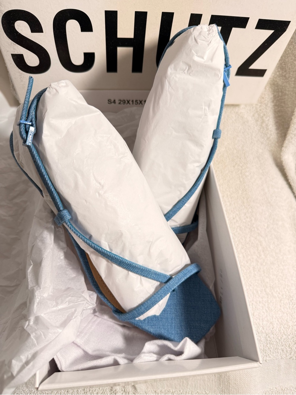 SCHUTZ Sky Blue Patent Slide Sandal - Picture 3 of 4